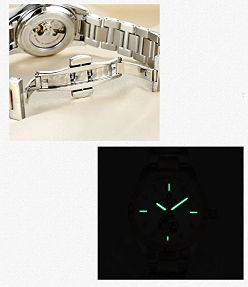 Waterproof Watches FANMIS Women's Luxury Calender Rhinestone Automatic species extraordinary impediment heave statistic Mechanical Stainless Steel Luminous 