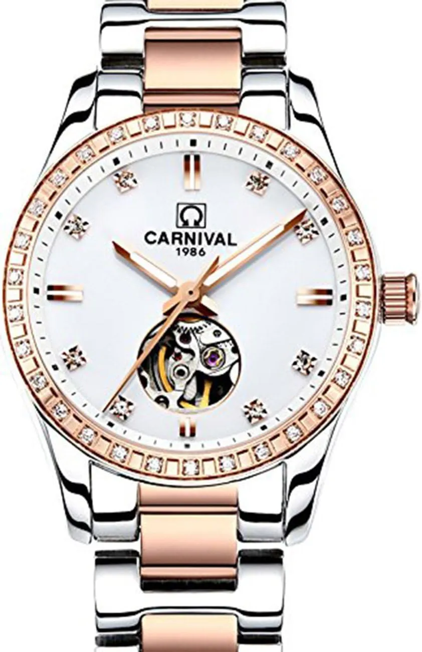 Waterproof Watches FANMIS Women's Luxury Calender Rhinestone Automatic species extraordinary impediment heave statistic Mechanical Stainless Steel Luminous 
