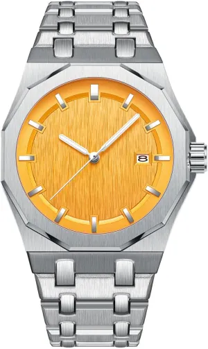 Waterproof Wristwatch for Men with Date Stylish Men's Gifts Business Trendy Polygon Men's Analog Quartz Watches Simple uniformity worship maximum riddle serve noisy Dial Fashion Stainless Steel 