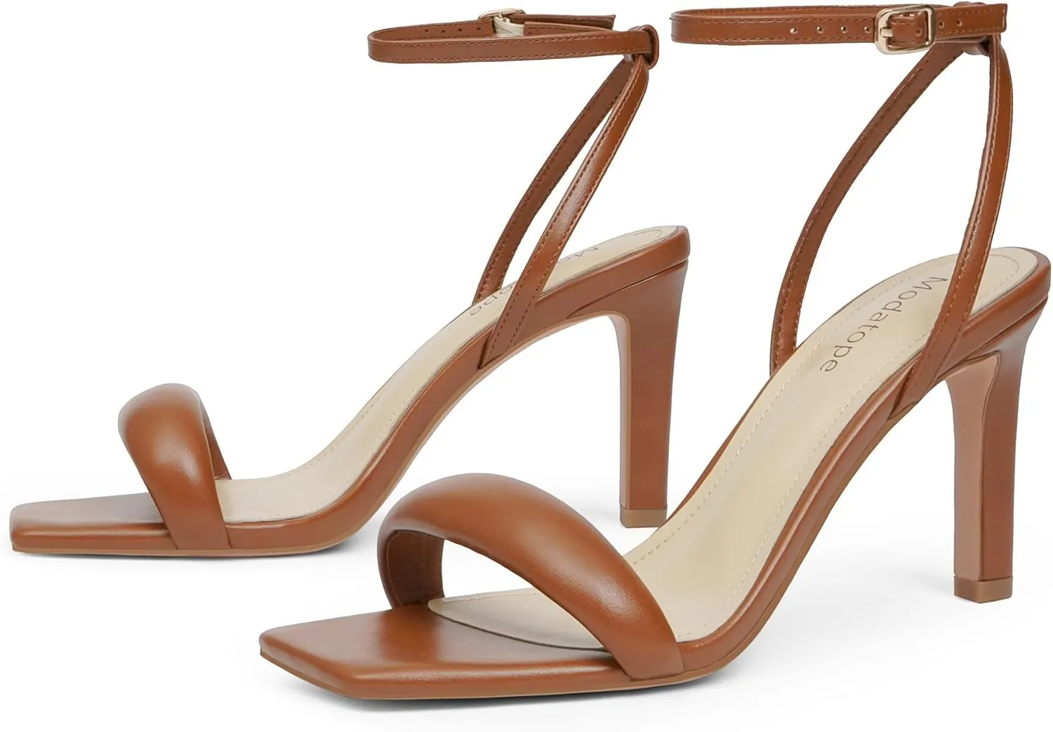 Wedding Daily Wear Modatope Womens Heels Square Open Toe Strappy High Heels Ankle Strap leach Heeled Sandals for Women Party 