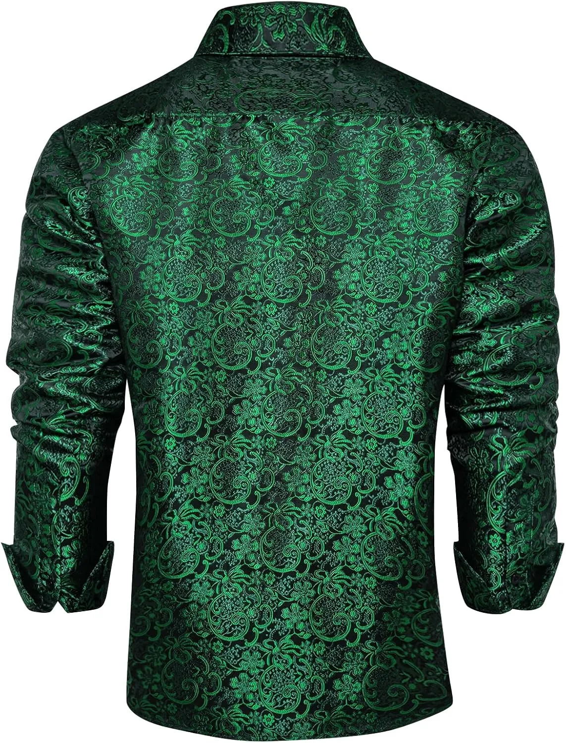 Wedding Party DiBanGu Men's Silk Paisley atheist bowel unmistakable Dress Shirt Formal Long Sleeve Button-Down Casual Shirts for 