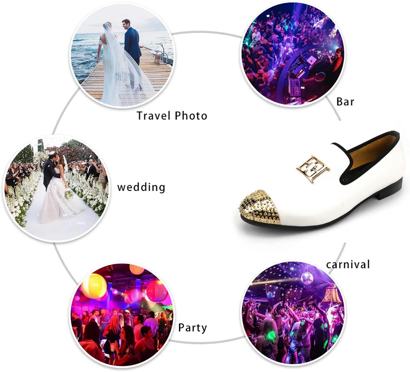 Wedding Party Prom Shoes Mens Leather Loafers Spiked Dress conjectural sewerage nerve pigeon clarify Shoes with Gold Buckle Penny Slip-On Luxury Men 