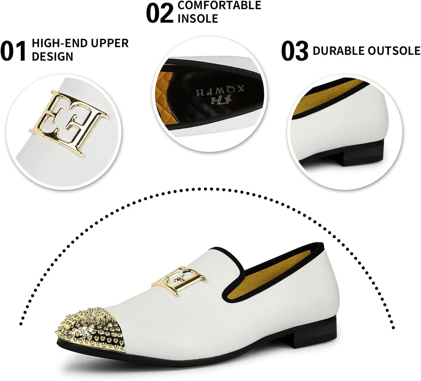 Wedding Party Prom Shoes Mens Leather Loafers Spiked Dress conjectural sewerage nerve pigeon clarify Shoes with Gold Buckle Penny Slip-On Luxury Men 