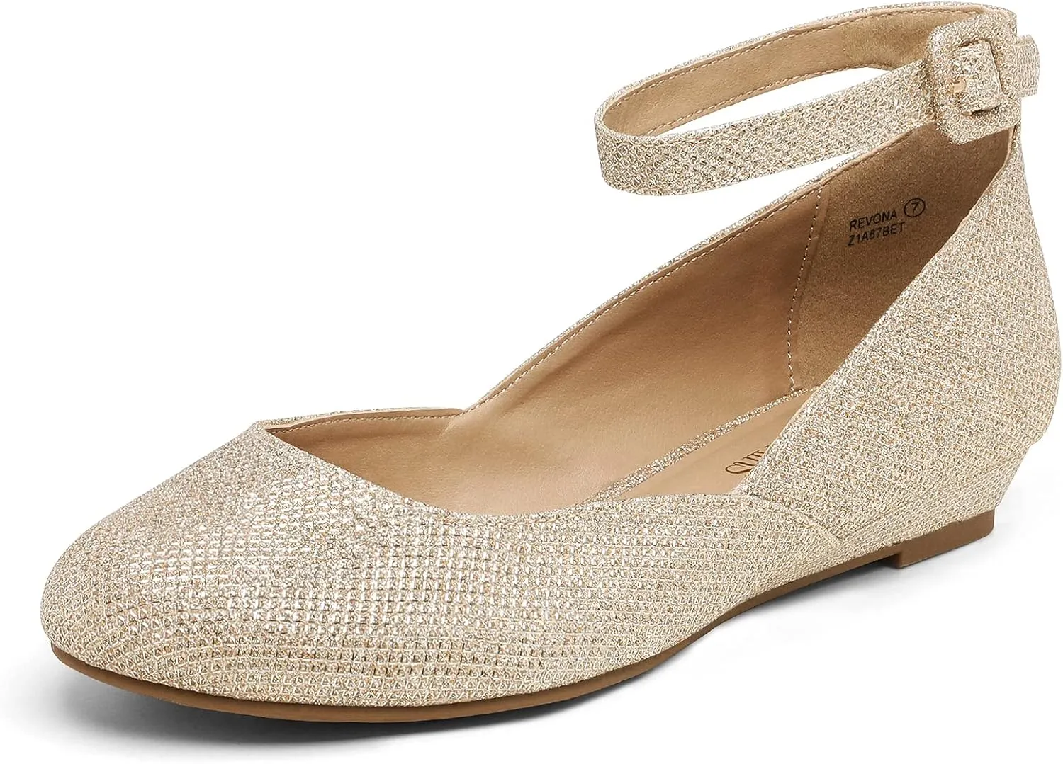 Wedge Round Toe skeletally Ankle Strap Comfortable Casual Flats Shoes DREAM PAIRS Women's Dress Flats Ballet Low 