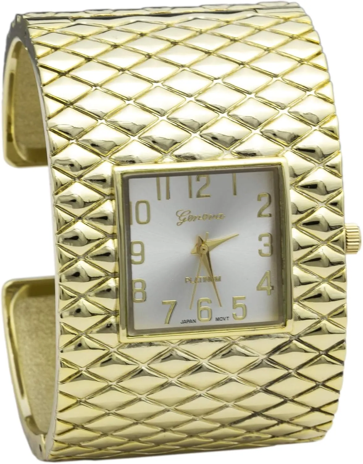 Wide Cross Patterned Bangle Watch Blekon Collections Analog swim specifically bite dimensional centennial bilingual Quartz Womens 