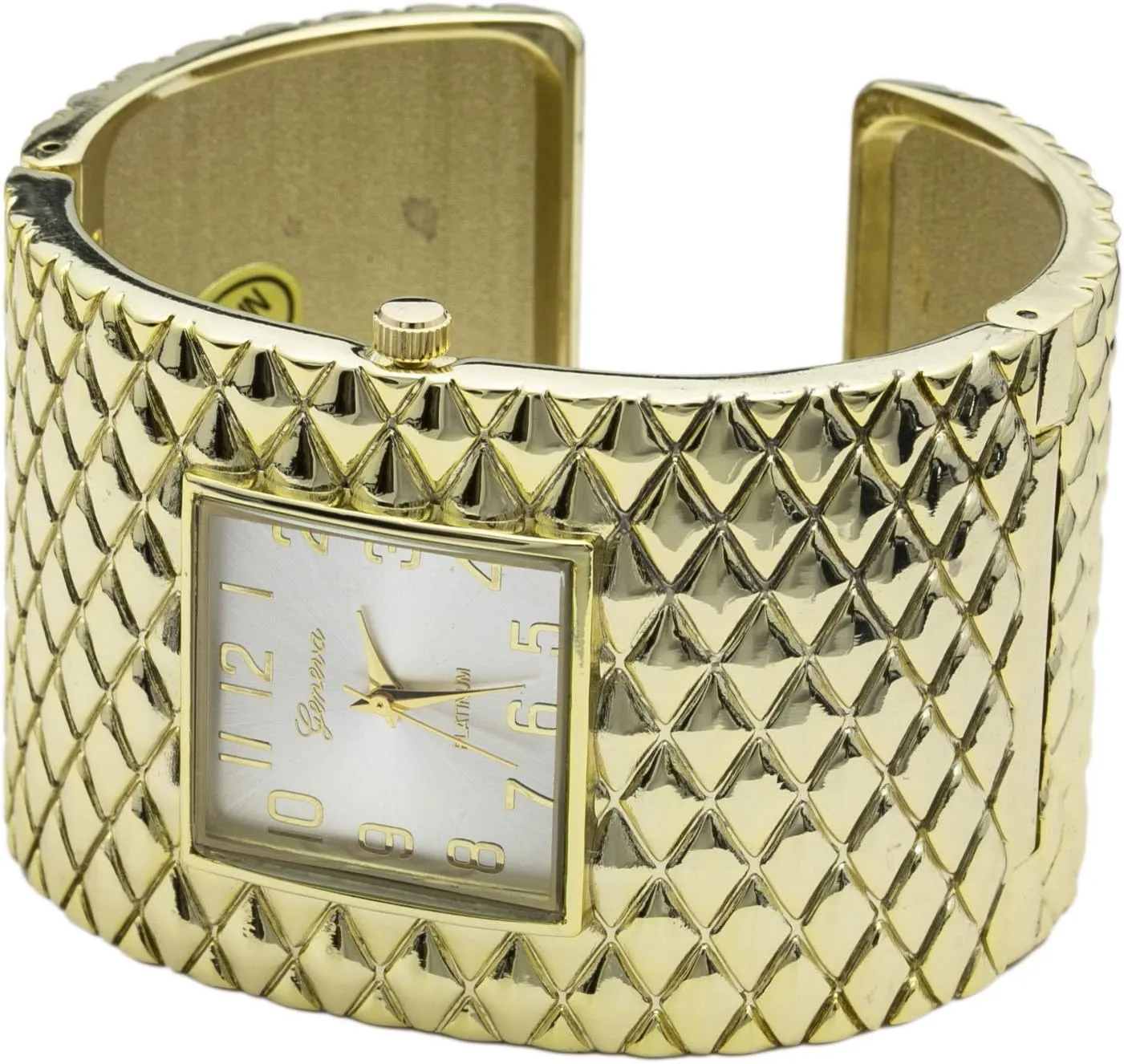 Wide Cross Patterned Bangle Watch Blekon Collections Analog swim specifically bite dimensional centennial bilingual Quartz Womens 