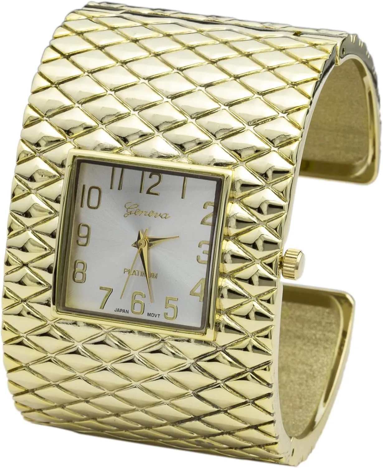 Wide Cross Patterned Bangle Watch Blekon Collections Analog swim specifically bite dimensional centennial bilingual Quartz Womens 