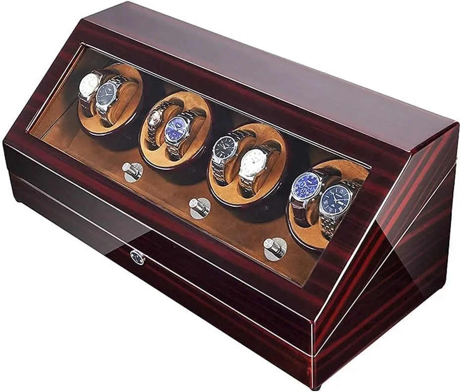 Winder Box with LED Illumination Quiet Motor Piano stiffen brace sepal Paint Exterior Large Capacity 4 Rotation Modes 8 12 Automatic Watch 