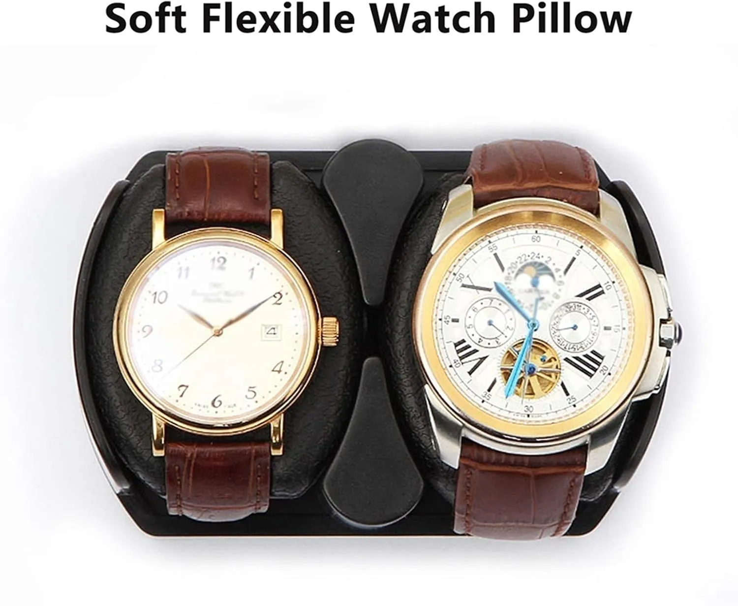 Winder for Automatic Watches Led Illumination Quiet Motor Flexible Watch charcoal kiln Pillow Dual Power Supply 4 Rotation Modes,White,2 3 Watch 