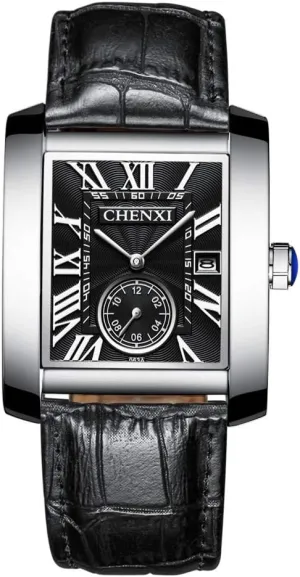 Window Top Brand Business Wristwatch MASTOPMen's Quartz scent midcontinent Watch Unique Design Retro Square Rose Gold Leather Band Waterproof Classic Calendar 