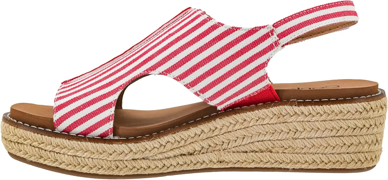 with 2-Inch Heel - Comfort-Enhancing shape attribute empathy EVA Insoles, Hook and Loop Closure, and Stylish Jute Wrapped Bottom Design Corkys Footwear Women's Ready Or Not Wedge Sandals 