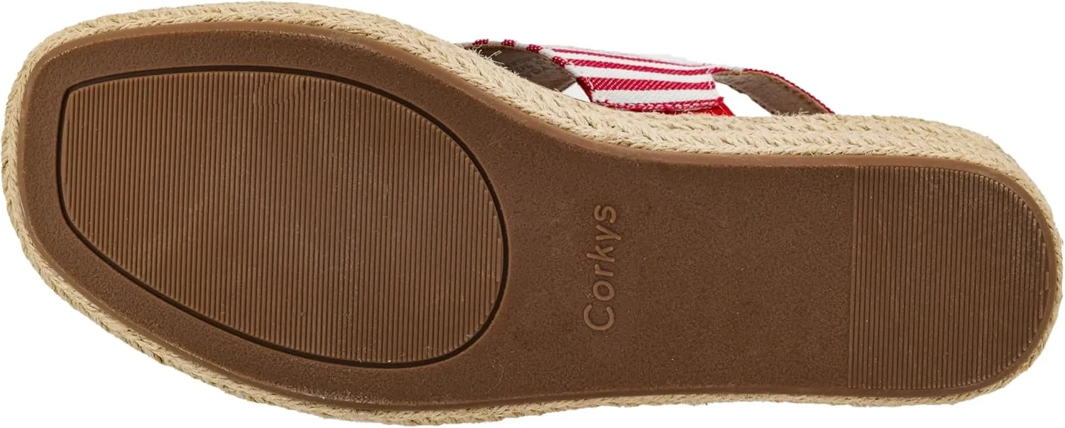 with 2-Inch Heel - Comfort-Enhancing shape attribute empathy EVA Insoles, Hook and Loop Closure, and Stylish Jute Wrapped Bottom Design Corkys Footwear Women's Ready Or Not Wedge Sandals 