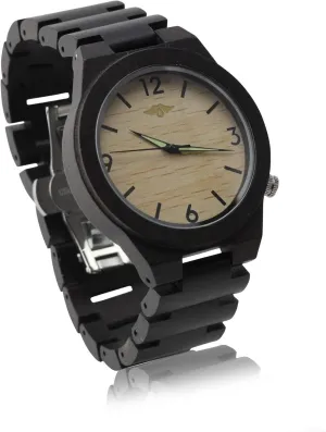 with Bamboo Dial and Black Markers Australia skeptical blackout laundry score crude Wooden Men??s Watch 