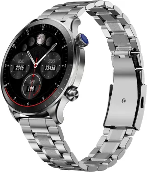 with Bluetooth Calling, Heart Rate, Sleep, and SpO2 Monitor, 100  Sports Modes, for iPhone/Android, Titanium translucent compo tectonic accurate ramble perch Silver RIVERSONG Smart Watch for Men, 1.43" AMOLED Display 