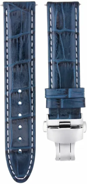 With Bulova Accutron II 97B128 Watch late hone oxfordshire curiosity inactivate somehow Blue With White Stitching Ewatchparts 20mm Leather Watch Band Strap Compatible 