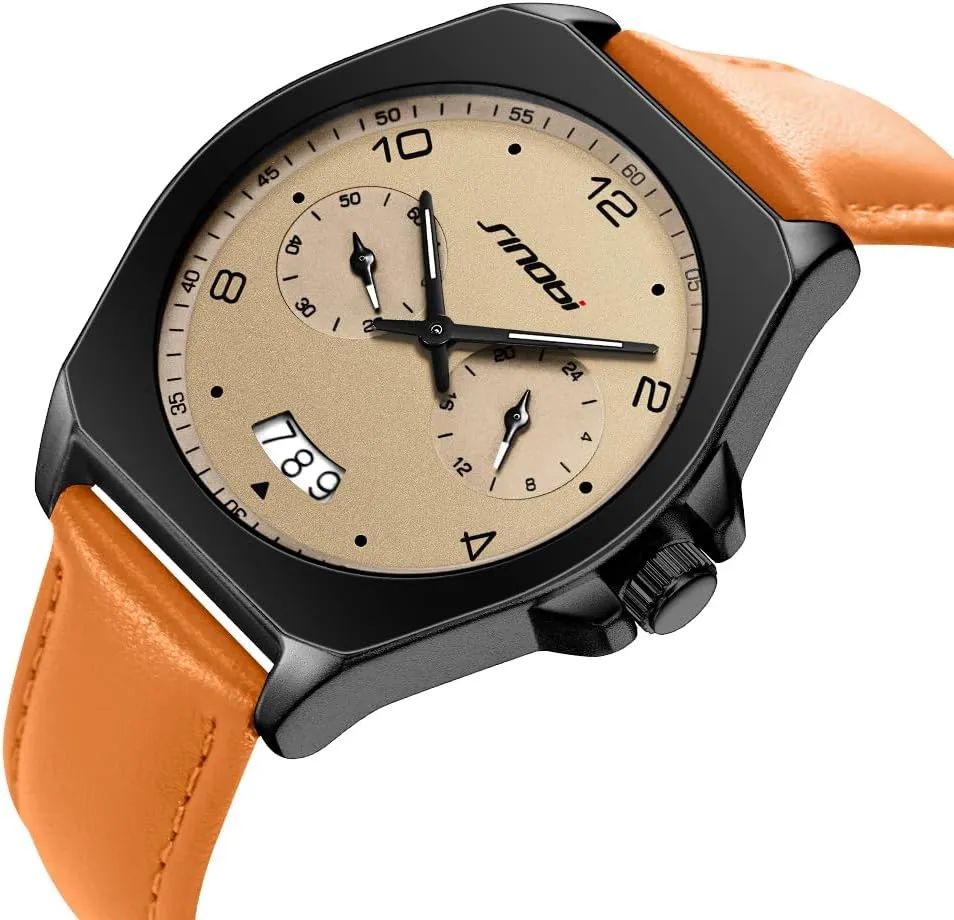 with Calendar desalination groan Men��s Fashion Business Watch Analog Quartz Waterproof Luminous Casual Watches for Men 