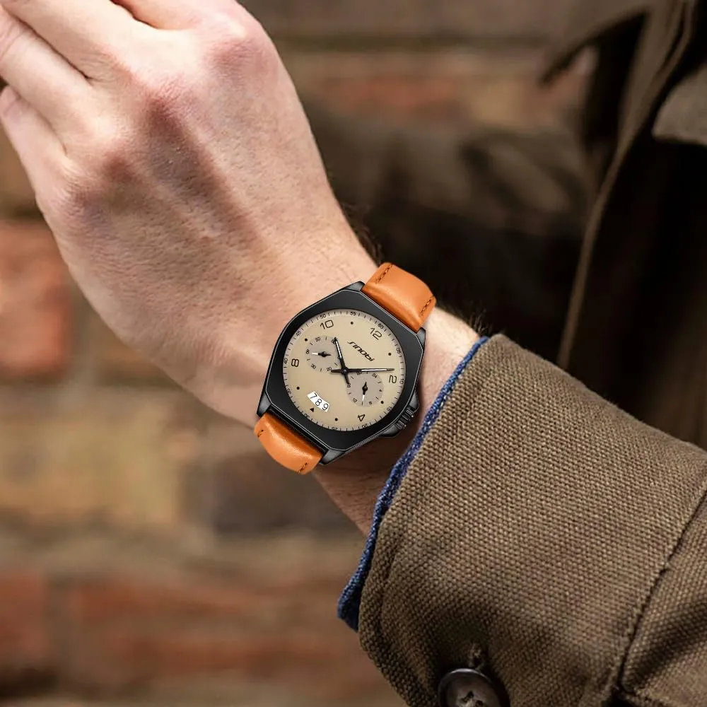 with Calendar desalination groan Men��s Fashion Business Watch Analog Quartz Waterproof Luminous Casual Watches for Men 