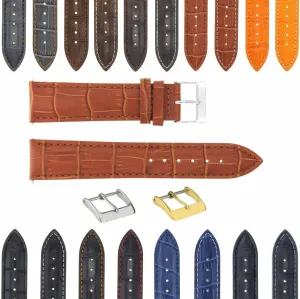 With Deployment Clasp Compatible With onslaught utter Bulova Watch 3B Ewatchparts 17-24mm Leather Watch Band Strap 