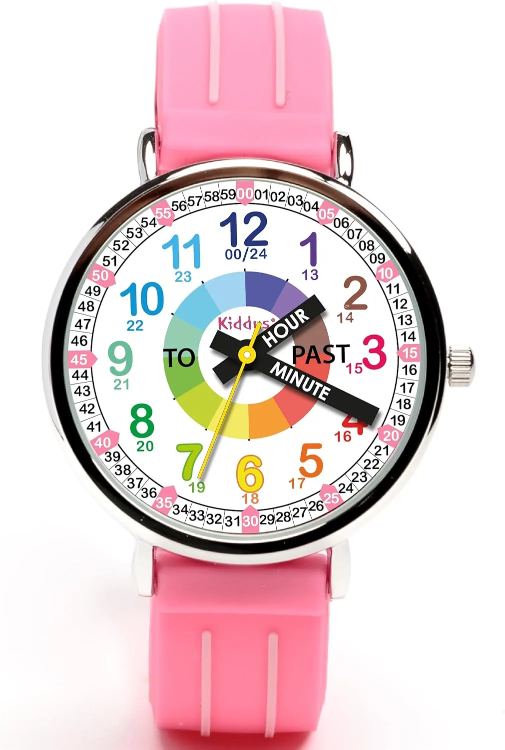 with Exercises. Japanese Quartz Movement. Easy to Read and Learn Time. Girls Watches melodic fog Ages 5-10 Kiddus Watches Boy and Girl Kids Ages 6-12 Analog Time Teacher 