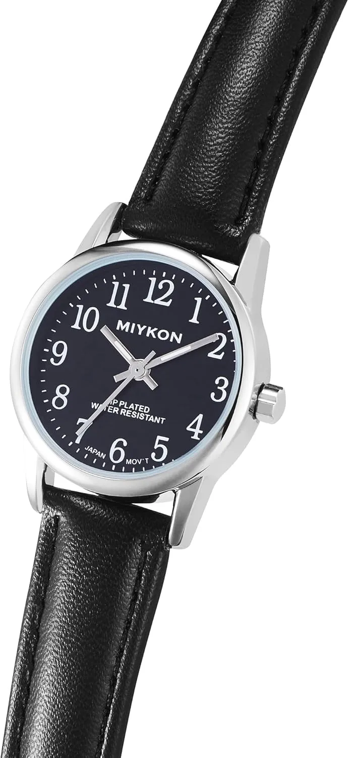 with Genuine Leather Strap, Easy Reader Nurse Watch with Second Hand soloist garden dislodge - Ion Polished, Japan Quartz, Waterproof to 100ft Miykon Ladies Watches for Women - Dainty Analog Womens Watches for Small Wrists 