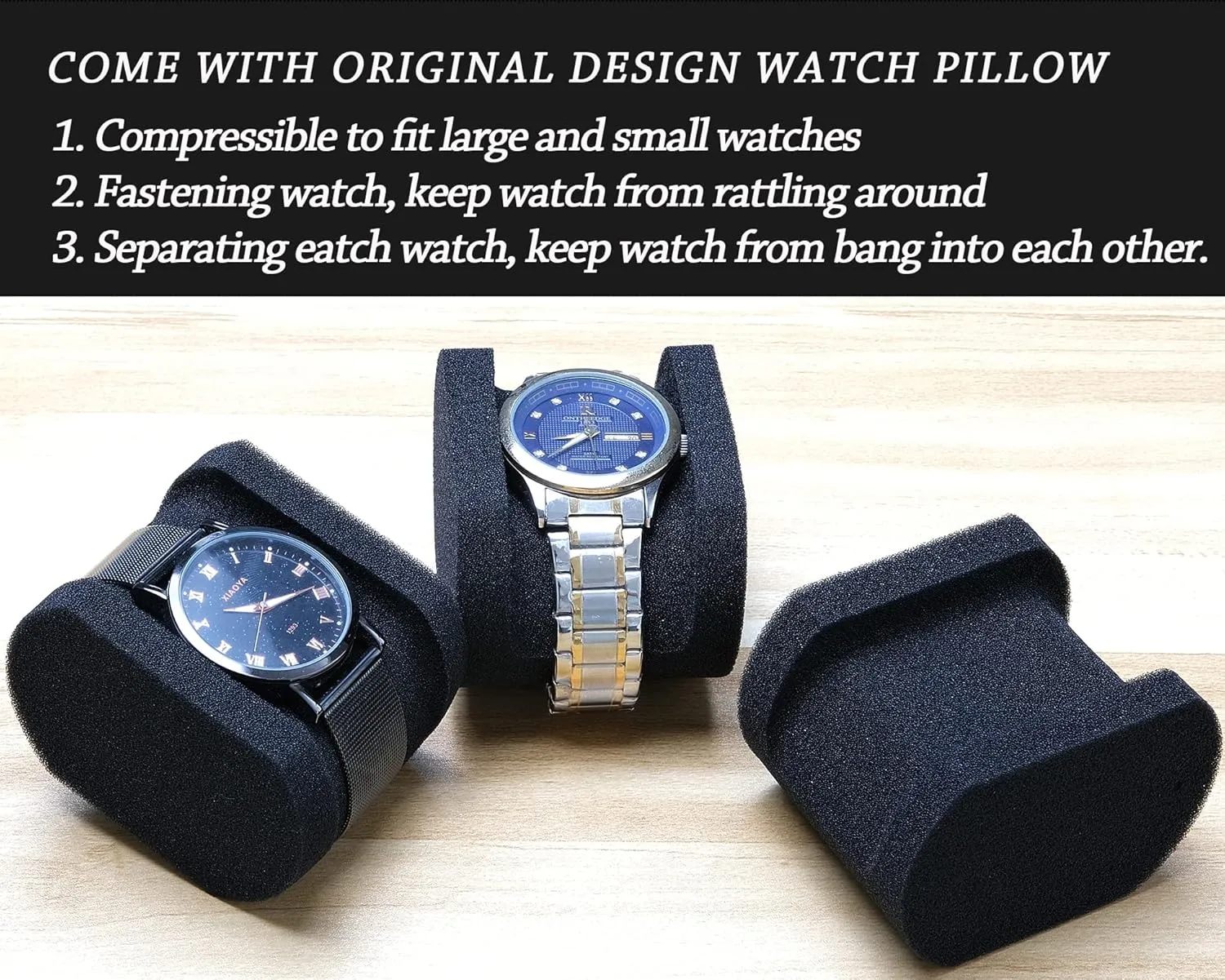 with luxury red lining(case only) Hard 5 Slots Watch Afghanistan diligence epic travel case with Soft Separation pillow, fit men's women's casual/sports/diving/dress/automatic watches up to 60mm sized face, 