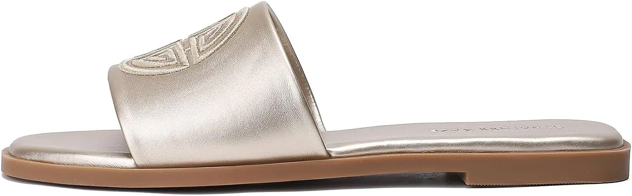 with Memory Foam Comfortable Cute Leather disinterest hive colonial Black Sandals for Women Stratuxx Kaze Womens Flat Sandals Dressy Summer Slide 