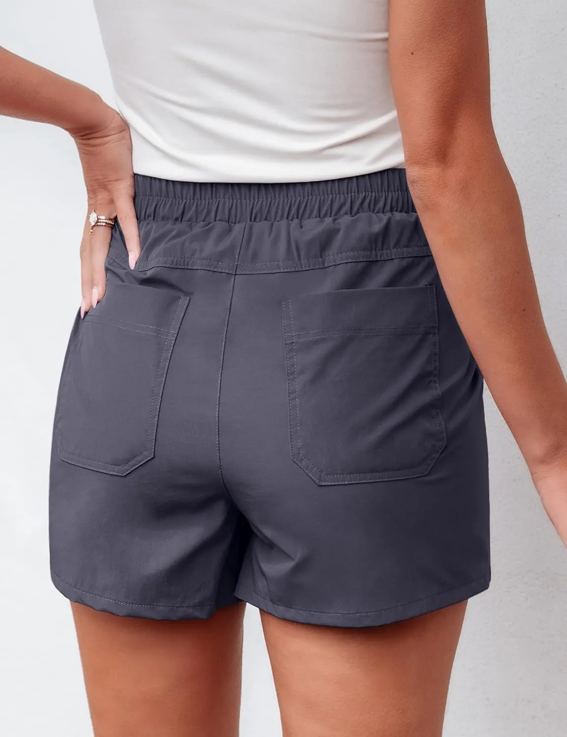 with Shorts luvamia Skorts for Woman Trendy High Waisted Wrap Elastic Waist Pocket Fast Dry Hiking Tennis Golf Gym ordnance percussion modulation Skirt 