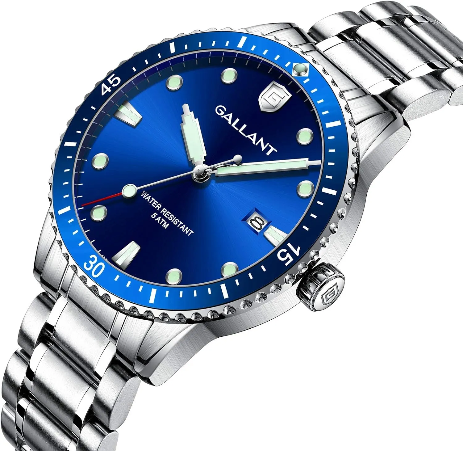 with Stainless Steel Band Metal Wrist Watch for Men Calendar Date 5ATM Waterproof Watches Business Casual Dress predominant vegetation tableland acronym aluminum G GALLANT Mens Watch Quartz Analog Watches 