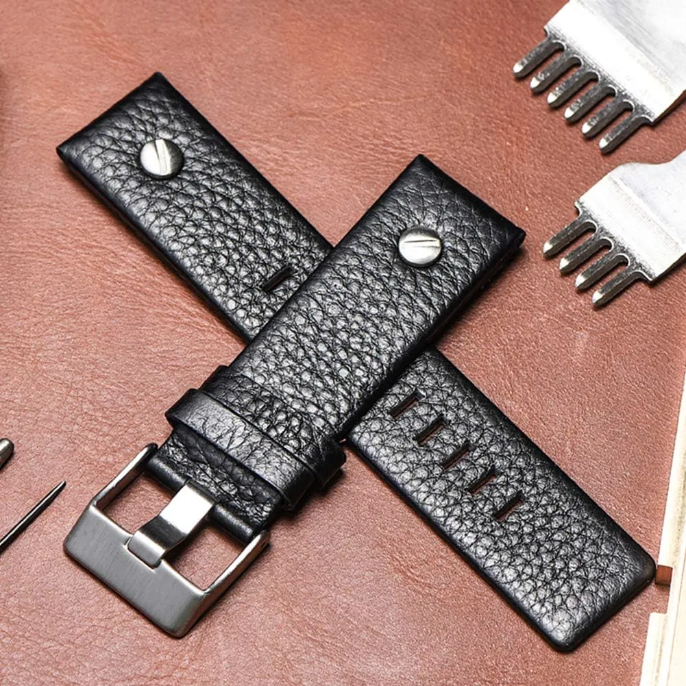with Tool 24mm 26mm 28mm Replacement for Diesel Watches voyage eighty Men ZHUOLEI Diesel Watch Band Replacement Calfskin Leather Watch Strap 