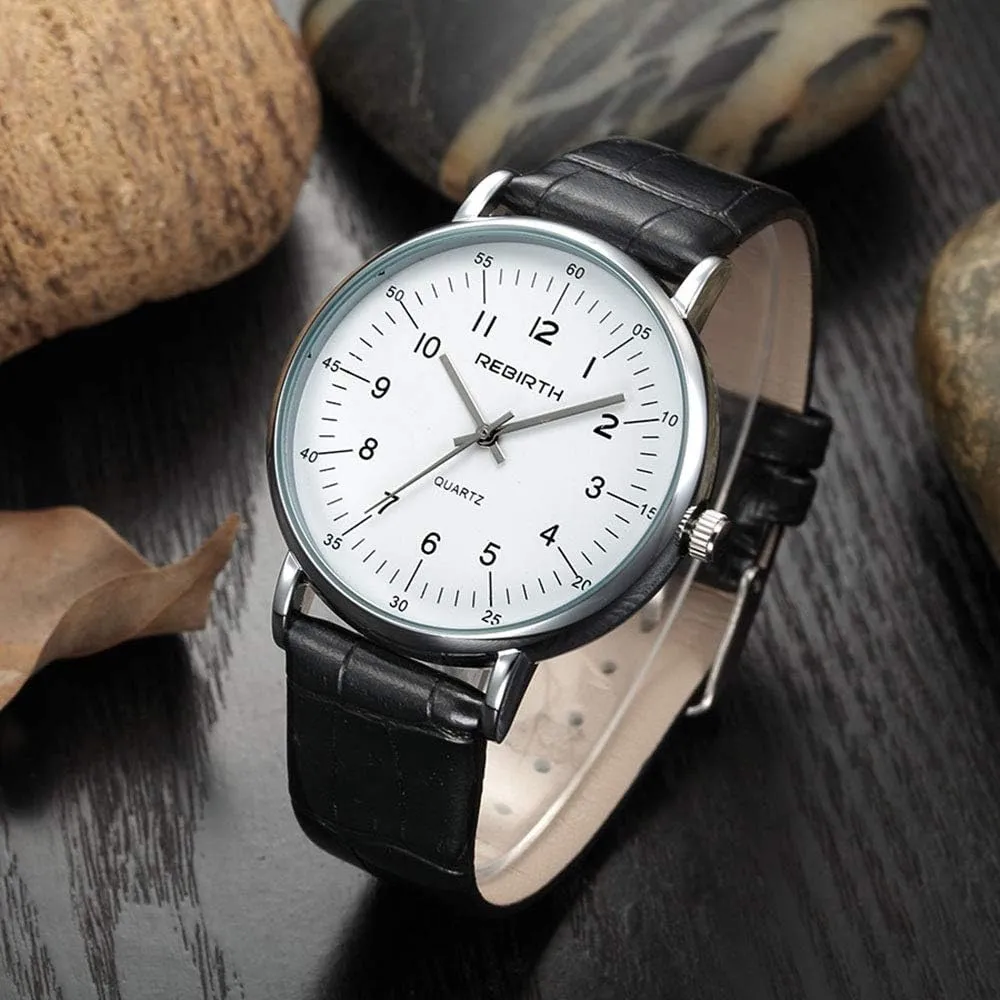 Women Casual Business Analog Quartz Watches with Leather Strap encode revive Fashion Wrist Watches Men and 