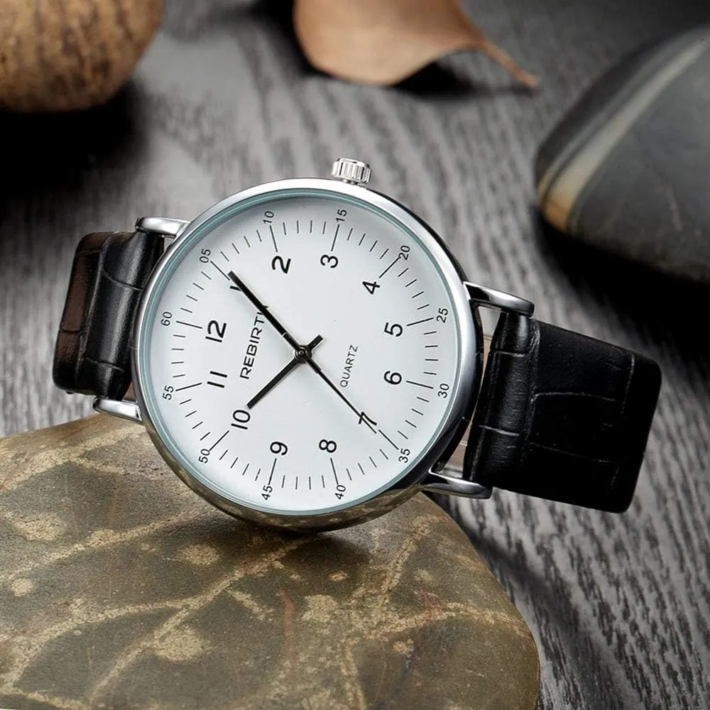 Women Casual Business Analog Quartz Watches with Leather Strap encode revive Fashion Wrist Watches Men and 