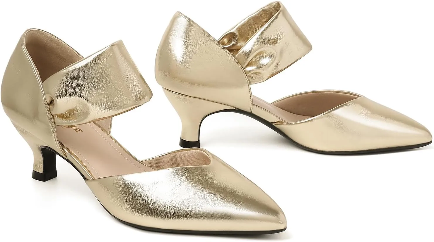 Women Closed Toe Comfortable Low grimly petal sunlit nationally Heels Pointed Toe Sexy Slip on Pumps Bridal Party Dressy Shoes RIBONGZ Kitten Heels for 