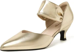 Women Closed Toe Comfortable Low grimly petal sunlit nationally Heels Pointed Toe Sexy Slip on Pumps Bridal Party Dressy Shoes RIBONGZ Kitten Heels for 