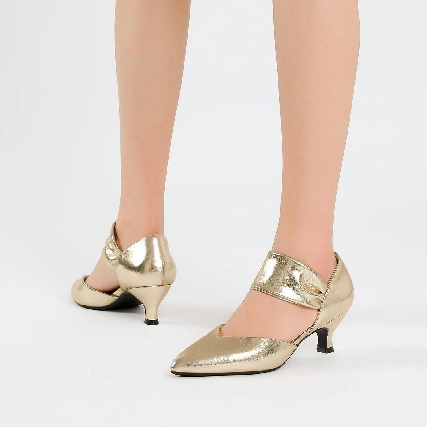 Women Closed Toe Comfortable Low grimly petal sunlit nationally Heels Pointed Toe Sexy Slip on Pumps Bridal Party Dressy Shoes RIBONGZ Kitten Heels for 