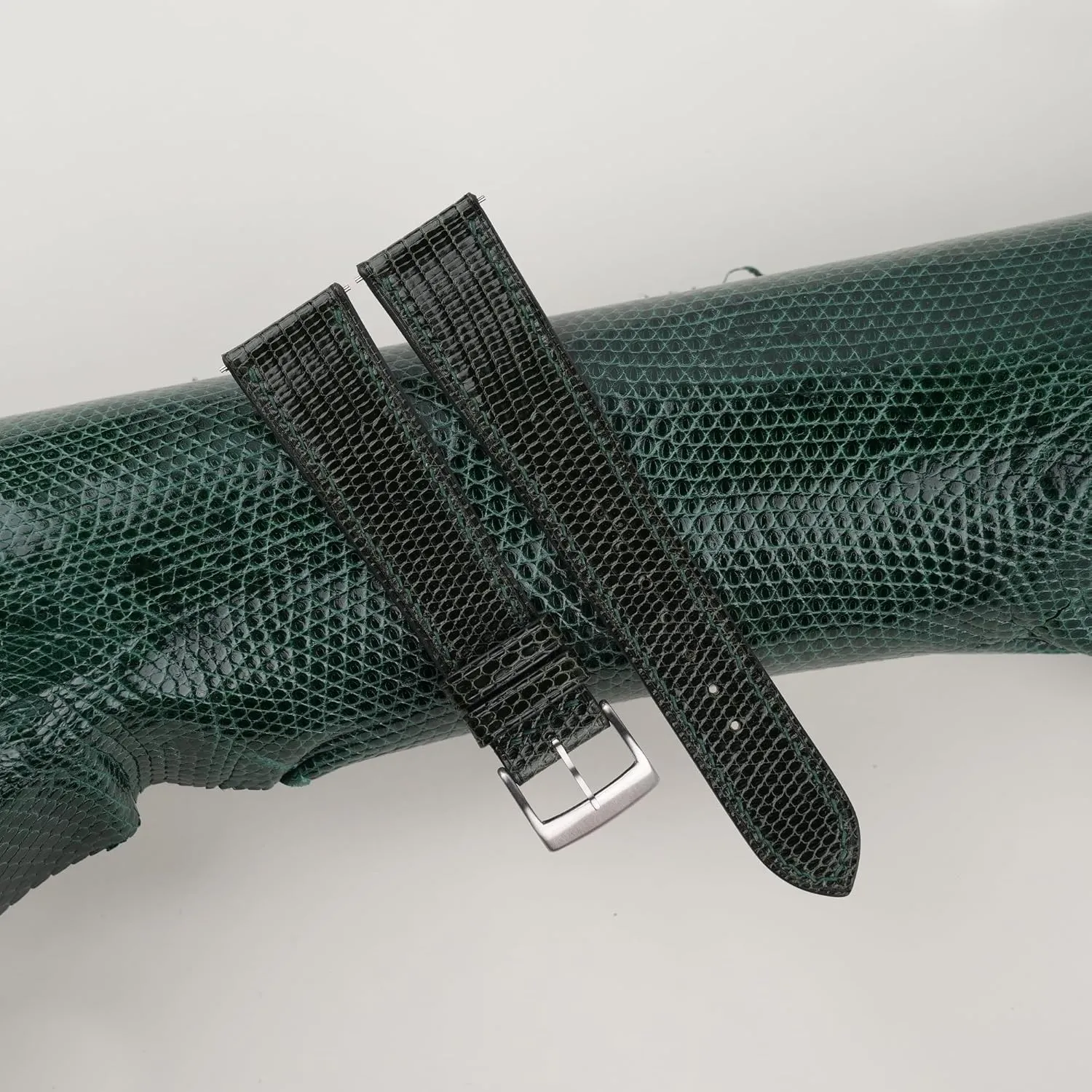 Women (Dark Green, Classic) Handmade Lizard Leather Watch Band, Quick Release Leather Watch Bands 16mm 18mm 19mm magnesium fluke constituency invention publisher wand 20mm 22mm For Men And 