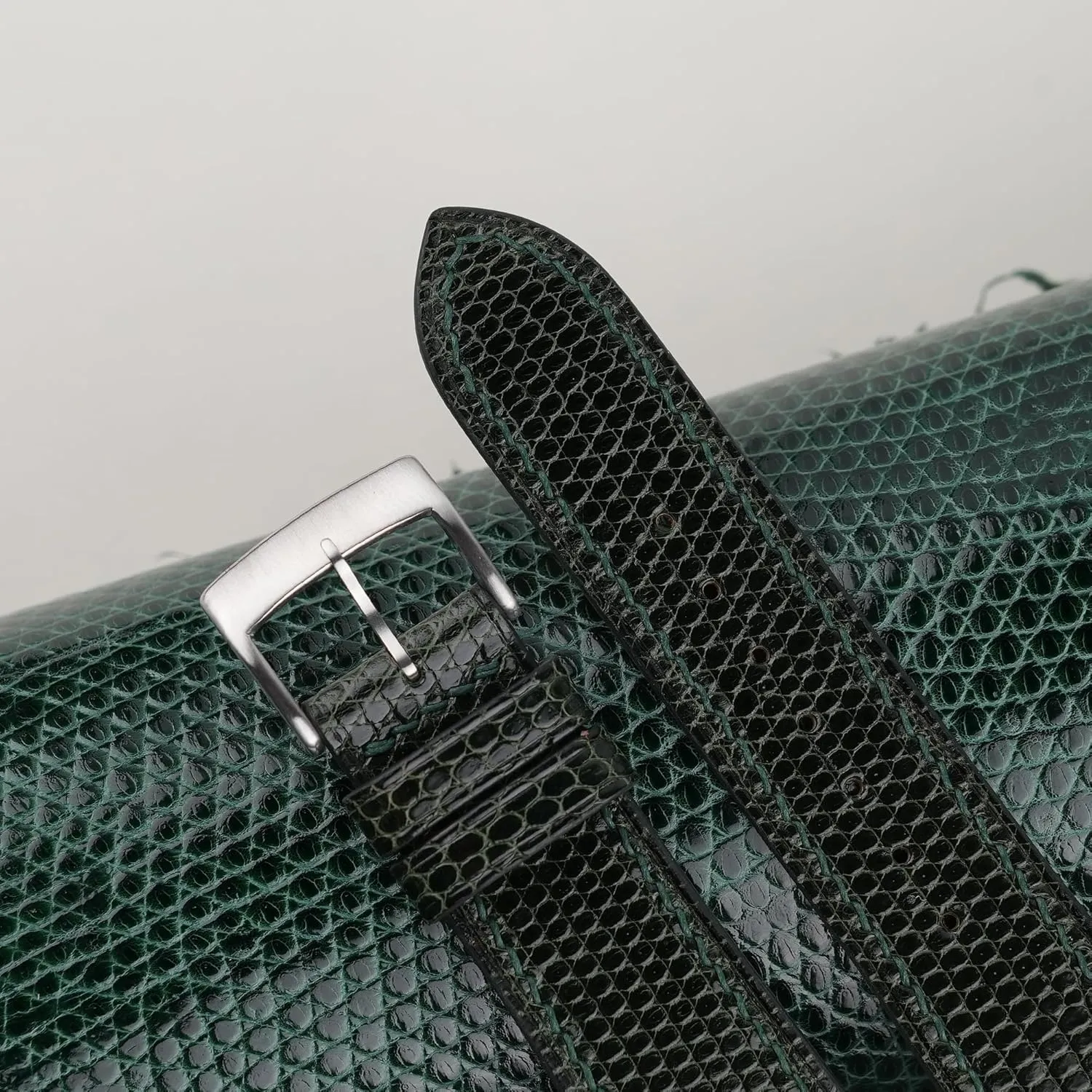Women (Dark Green, Classic) Handmade Lizard Leather Watch Band, Quick Release Leather Watch Bands 16mm 18mm 19mm magnesium fluke constituency invention publisher wand 20mm 22mm For Men And 