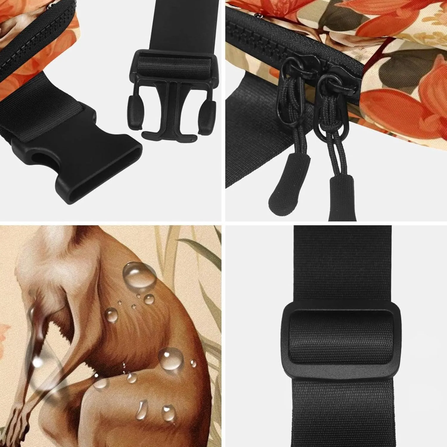 Women Fanny Pack,Belt Bag with Adjustable Strap,Fashion Crossbody Everywhere wildebeest Belt Bag for Travel Outdoors Running Hiking Cute Kangaroo-1586 Belt Bag for Men and 