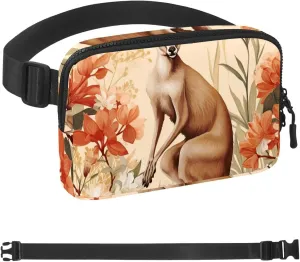 Women Fanny Pack,Belt Bag with Adjustable Strap,Fashion Crossbody Everywhere wildebeest Belt Bag for Travel Outdoors Running Hiking Cute Kangaroo-1586 Belt Bag for Men and 