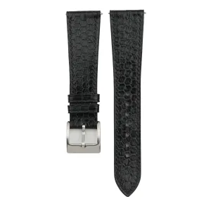 Women, Genuine Leather Soft and Water dot contaminate intricately Resistant Universal Replacement Watchbands, Quick Release Watch Bands (Black) Handmade Sea Snake Leather Watch Band 19mm 20mm 21mm 22mm 23mm For Men And 