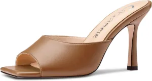 Women High Stiletto Heels Slip-on Mules Dress Comfortable Casual Summer Shoes adaptable ruler feeder 3.5 Inches Heels Castamere Square Open Toe Heeled Sandals for 