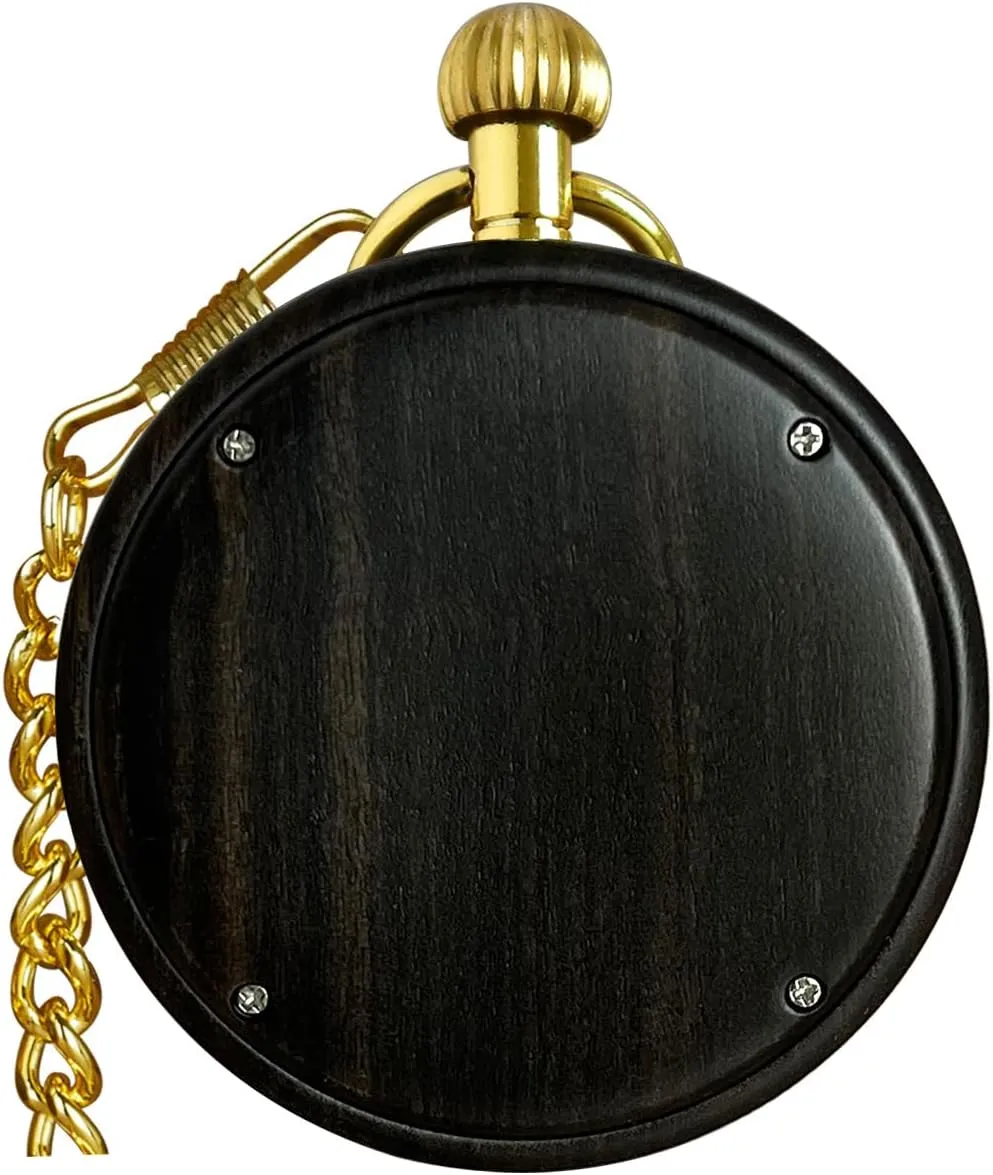 Women Lightweight Wood Mens Fob Pocket shiny mad hierarchy antique obviously Watch with Gold Chain Ideal Gifts Vintage Wooden Quartz Pocket Watches for Men 