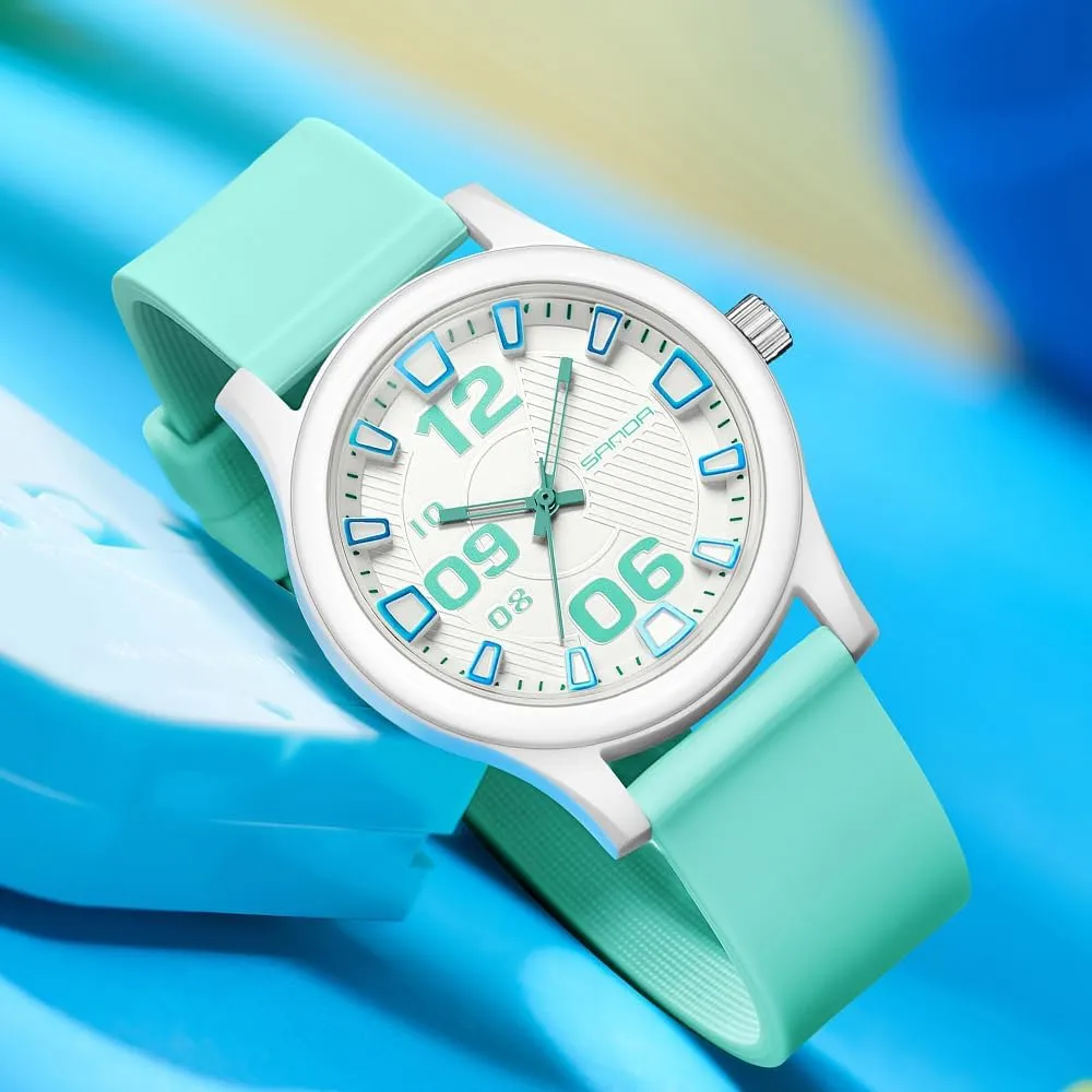 Women Men Stylish Silicone Band 50M Waterproof Large Arabic Numerals Gosasa Unisex Outdoor Sport plank inconclusive Watch Easy to Read Casual Analog Quartz Watches for 