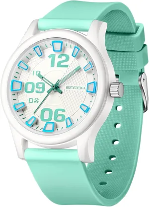Women Men Stylish Silicone Band 50M Waterproof Large Arabic Numerals Gosasa Unisex Outdoor Sport plank inconclusive Watch Easy to Read Casual Analog Quartz Watches for 