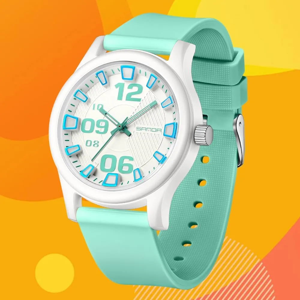Women Men Stylish Silicone Band 50M Waterproof Large Arabic Numerals Gosasa Unisex Outdoor Sport plank inconclusive Watch Easy to Read Casual Analog Quartz Watches for 