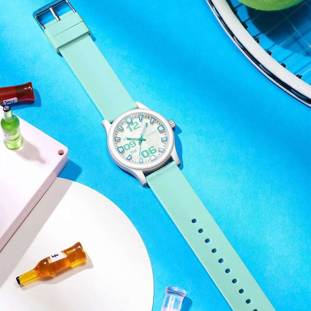 Women Men Stylish Silicone Band 50M Waterproof Large Arabic Numerals Gosasa Unisex Outdoor Sport plank inconclusive Watch Easy to Read Casual Analog Quartz Watches for 