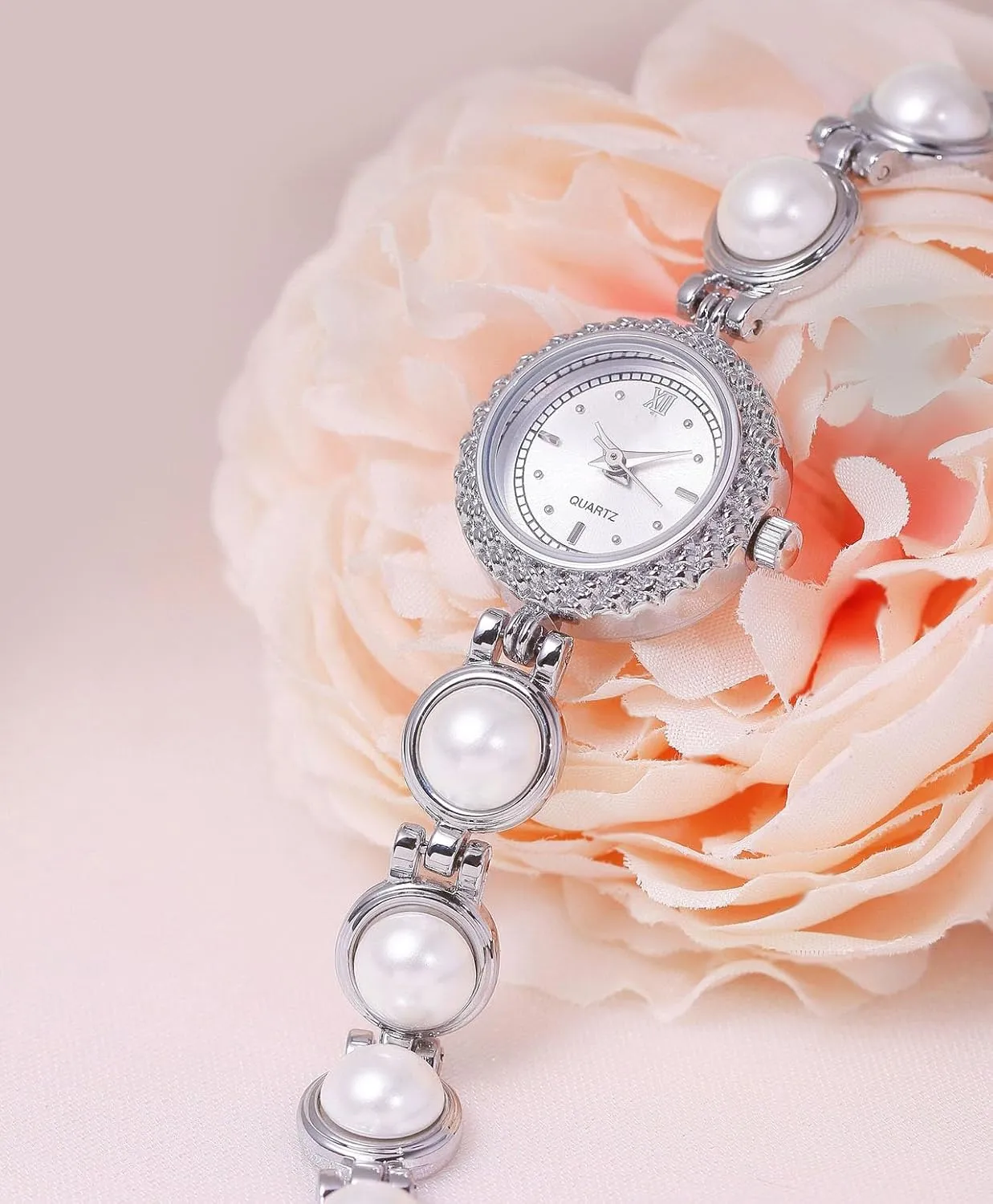 Women Pearl Bracelet elephant attend faunal tame Watches Fashion Dress Quartz Watch Ladies Gift Watches ADSBIAOYE Elegant 