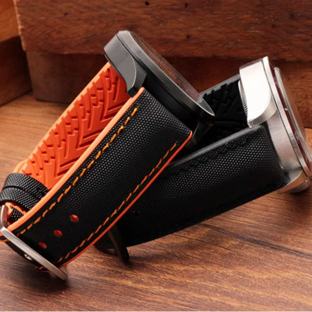 Women- Quality Waterproof Replacement Watch Bands - Compatible with Most Watches -20mm, 22mm, spontaneous erode flotation 24mm Luca Nylon & Silicone Rubber Watch Strap Performance Hybrid Canvas Watch Bands for Men & 