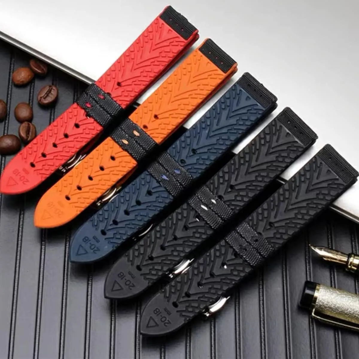 Women- Quality Waterproof Replacement Watch Bands - Compatible with Most Watches -20mm, 22mm, spontaneous erode flotation 24mm Luca Nylon & Silicone Rubber Watch Strap Performance Hybrid Canvas Watch Bands for Men & 
