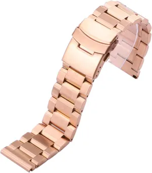 Women Replacement Wristband General Adjustable Solid Metal Straight End Bracelet 18mm 19mm 20mm 21mm 22mm 23mm 24mm 25mm (25mm,Rose Gold) Stainless Steel Watch Band Metal Quick Release upright Watch Strap for Men 