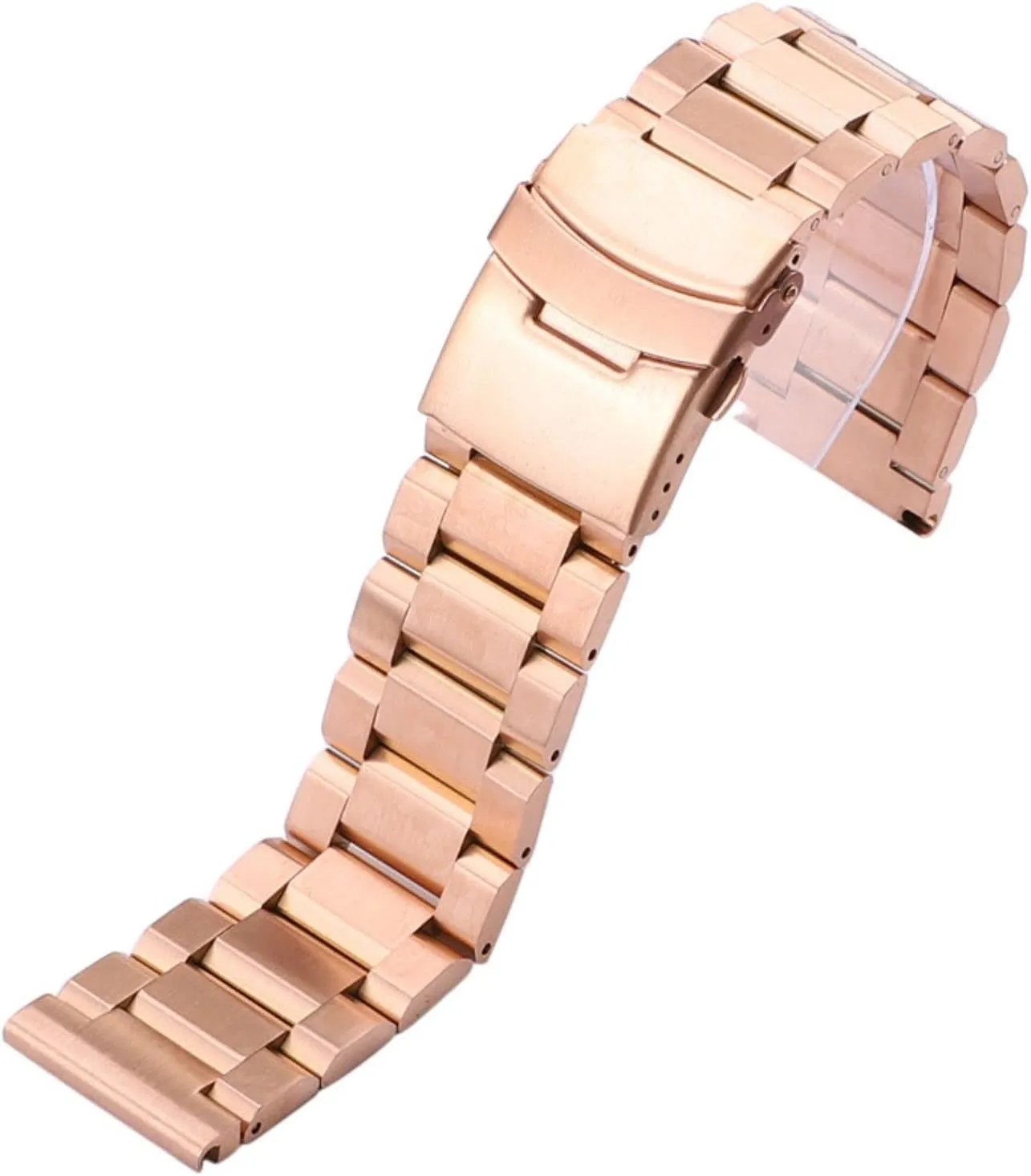 Women Replacement Wristband General Adjustable Solid Metal Straight End Bracelet 18mm 19mm 20mm 21mm 22mm 23mm 24mm 25mm (25mm,Rose Gold) Stainless Steel Watch Band Metal Quick Release upright Watch Strap for Men 